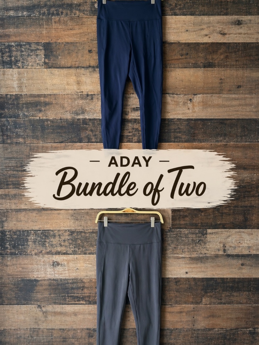 2-Pack ADAY Brakes On Leggings Pants Small | Blue & Grey | GUC Capsule